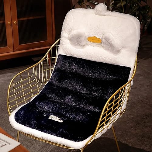 Miniatura 3 de XGOPTS Cojín de felpa suave de una sola pieza para silla, cojín de respaldo con lazos de fijación, almohadillas gruesas para silla de escritorio,
