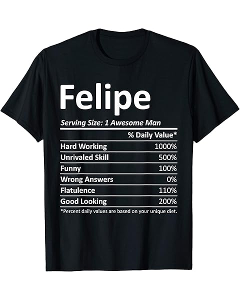 FELIPE Nutrition Funny Birthday Personalized Name Gift Idea T-Shirt