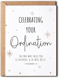 Celebrating Your Ordination - Ordination Greetings Card - Christian Card - Ordination Card - New Job Greeting Card - Promotion Greeting Card., 5 x 7 inches