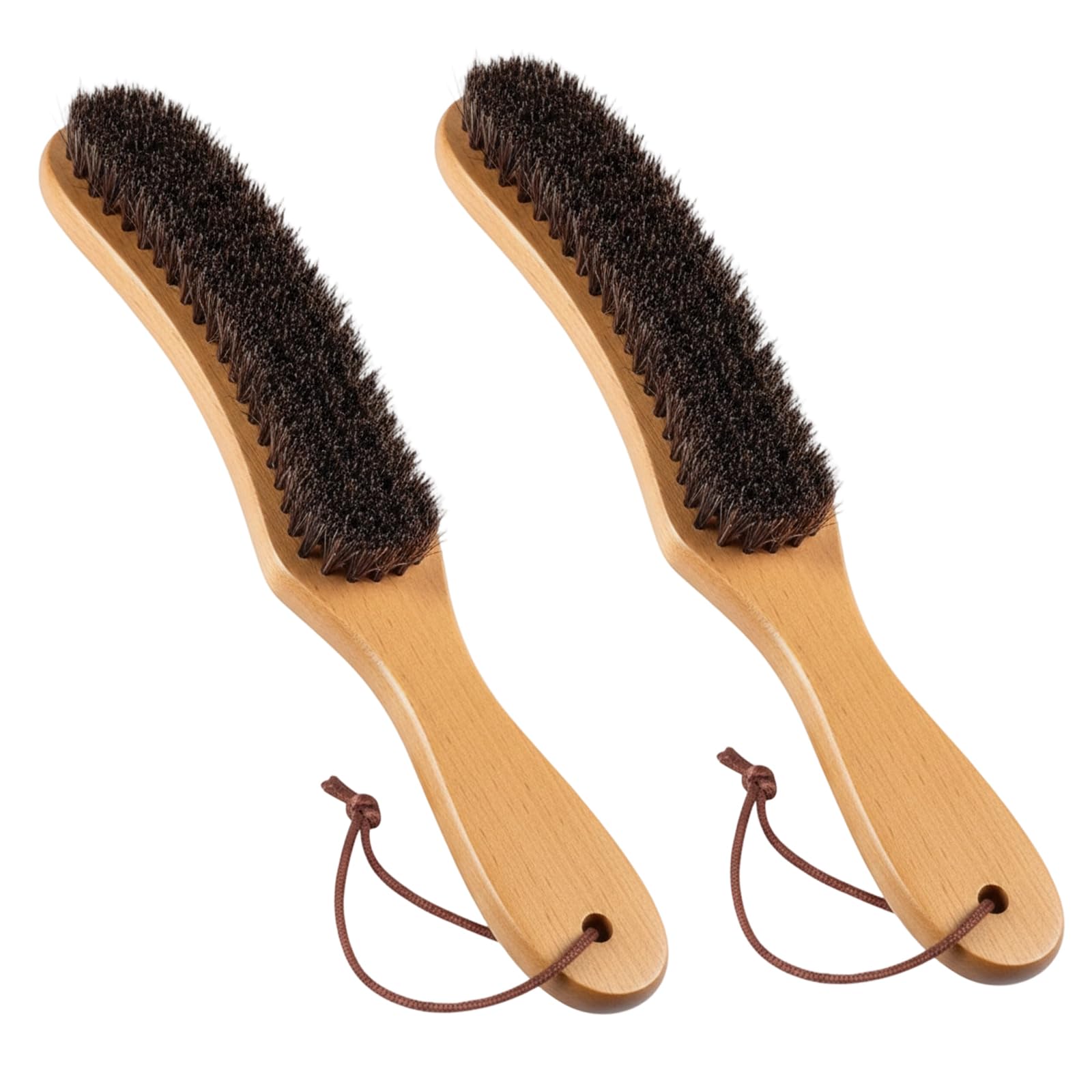 2Pcs Clothes Brush Fluff Remover, Large Hat Brushes with Pure Black Bristles, Effective Lint Brush for Garments and Upholstery, Wool Brush for Sofa Care, Suede Brush for Delicate Fabrics