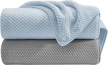 バスタオル 超大判 2枚 170ｘ90cm マイクロファイバー バスタオル 速乾 強い吸水速乾 柔らか肌触り 抗菌防臭 耐久性 お風呂上がり用 四季通用 ブルー＋グレー