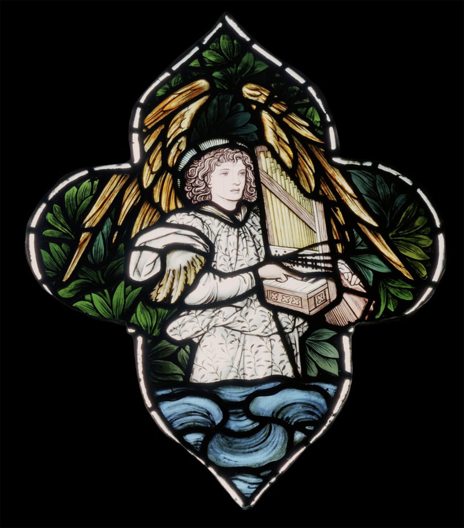 ARTXLXXBN Famous Painting Canvas Artwork Graffiti Print Edward Burne jones Angel with Organ by Edward Burne Jones Portrait Canvas Image for Home Decor 60x90cm