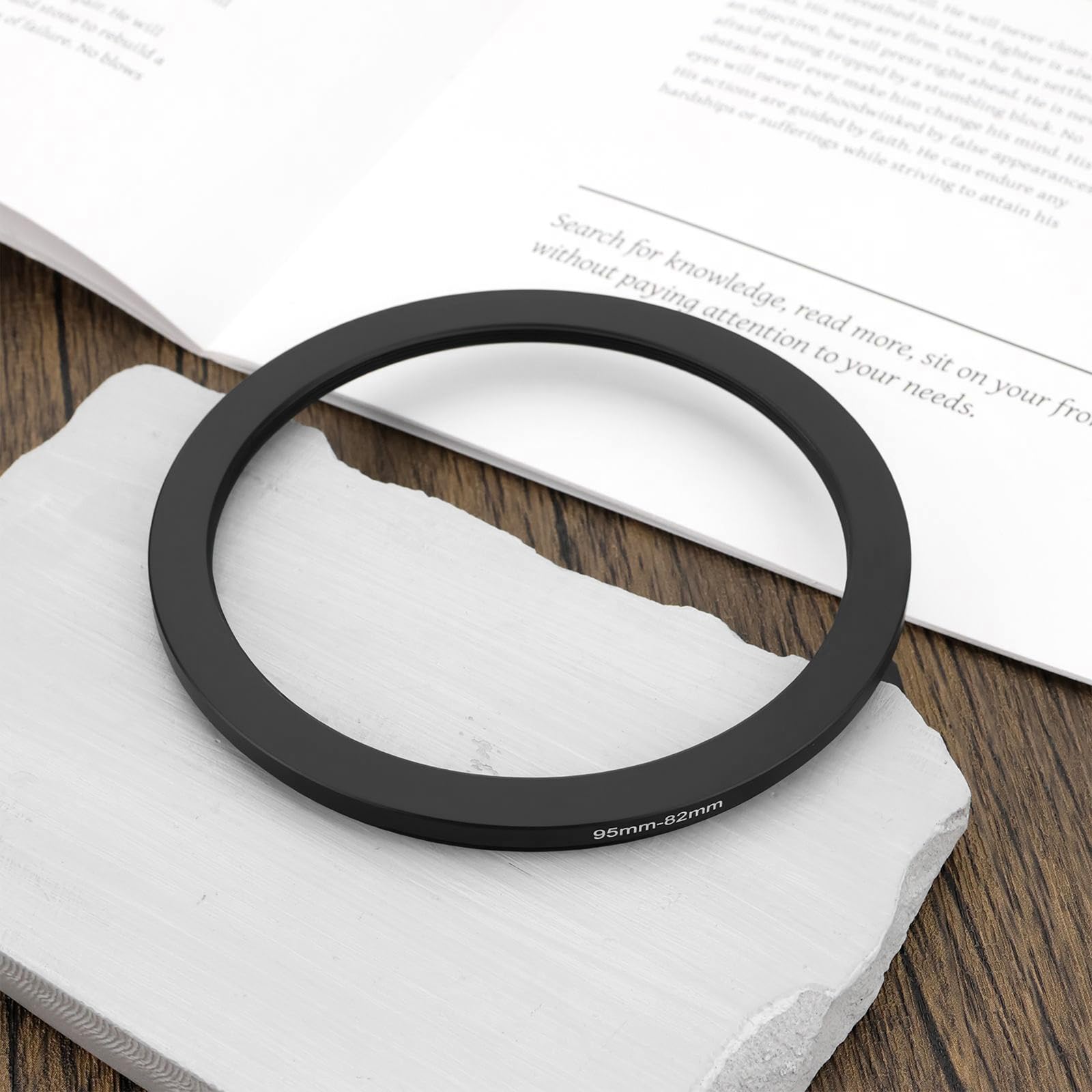 2 Piezas Anillo Adaptador de Filtro de Cámara de Aluminio Anodizado 95 Mm A 82 Mm con Paño de Limpieza para Lentes de Cámara de 95 Mm Y Filtros ND CPL UV de 82 Mm