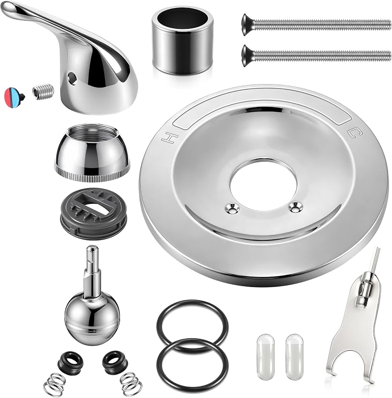 Shower Handle Renovation Repair Trim Kit Compatible with Delta RP54870, Trim Kit Compatible with Delta 600 Series Shower Valve, Chrome (Compatibles with Rp20111 Ball)