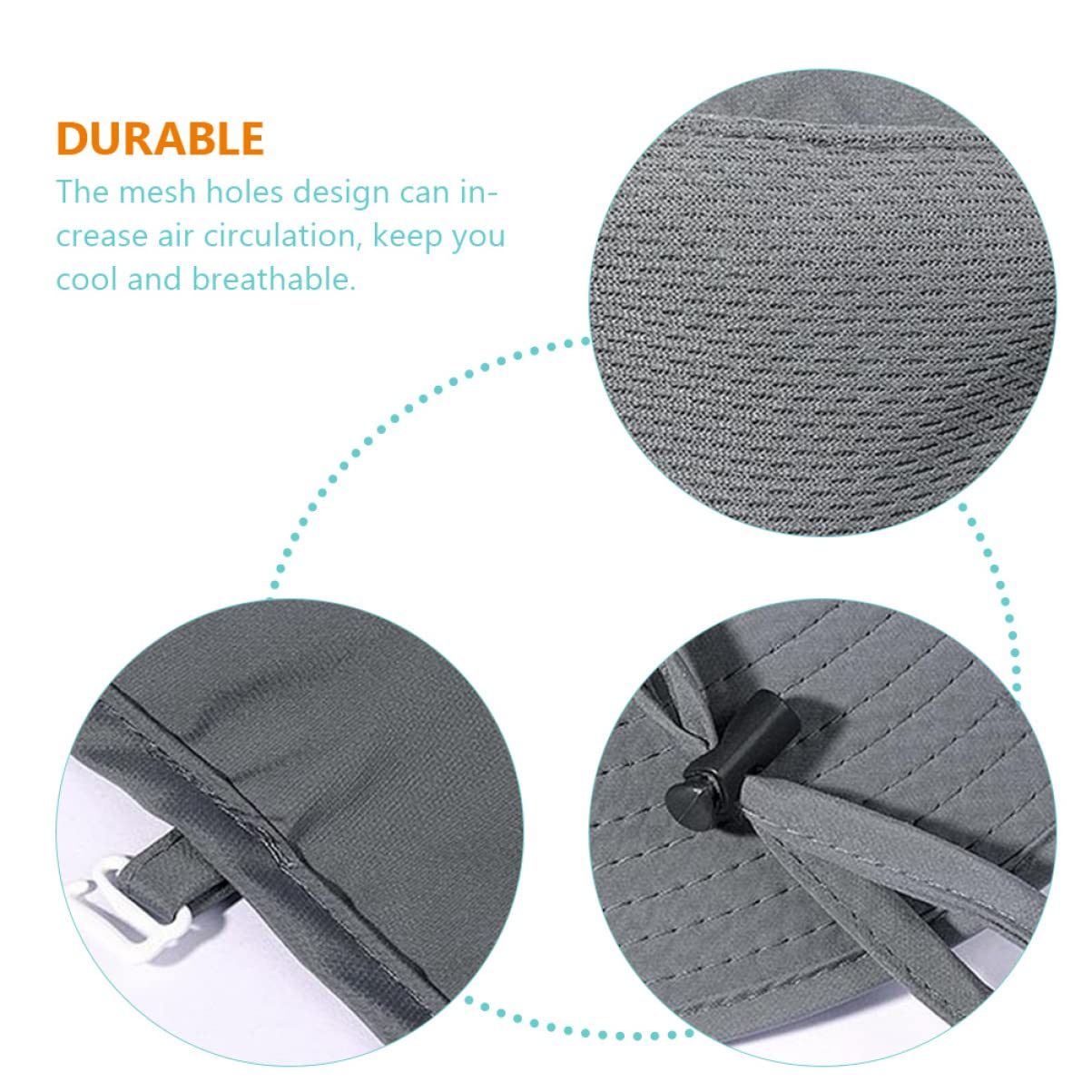 BESTonZON Sombrero de Pesca de protección Solar de los Hombres Sombreros de Pesca para Hombres protección Solar Sombrero para el Sol Desmontable Gorras de protección Solar Nylon Gris