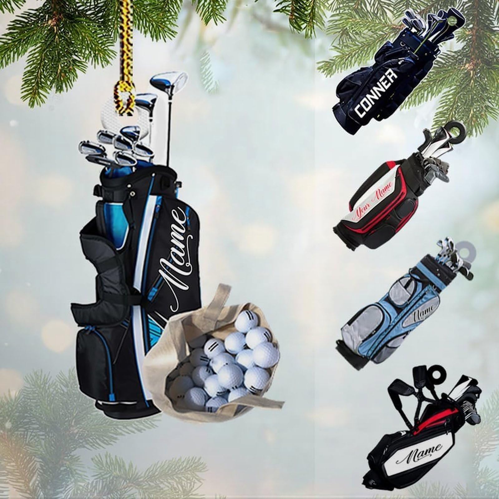 Luckluccy Style-1 Custom Acrylic Golf Ornament 2025,Player Tree Decor,Gifts For Golf Lovers