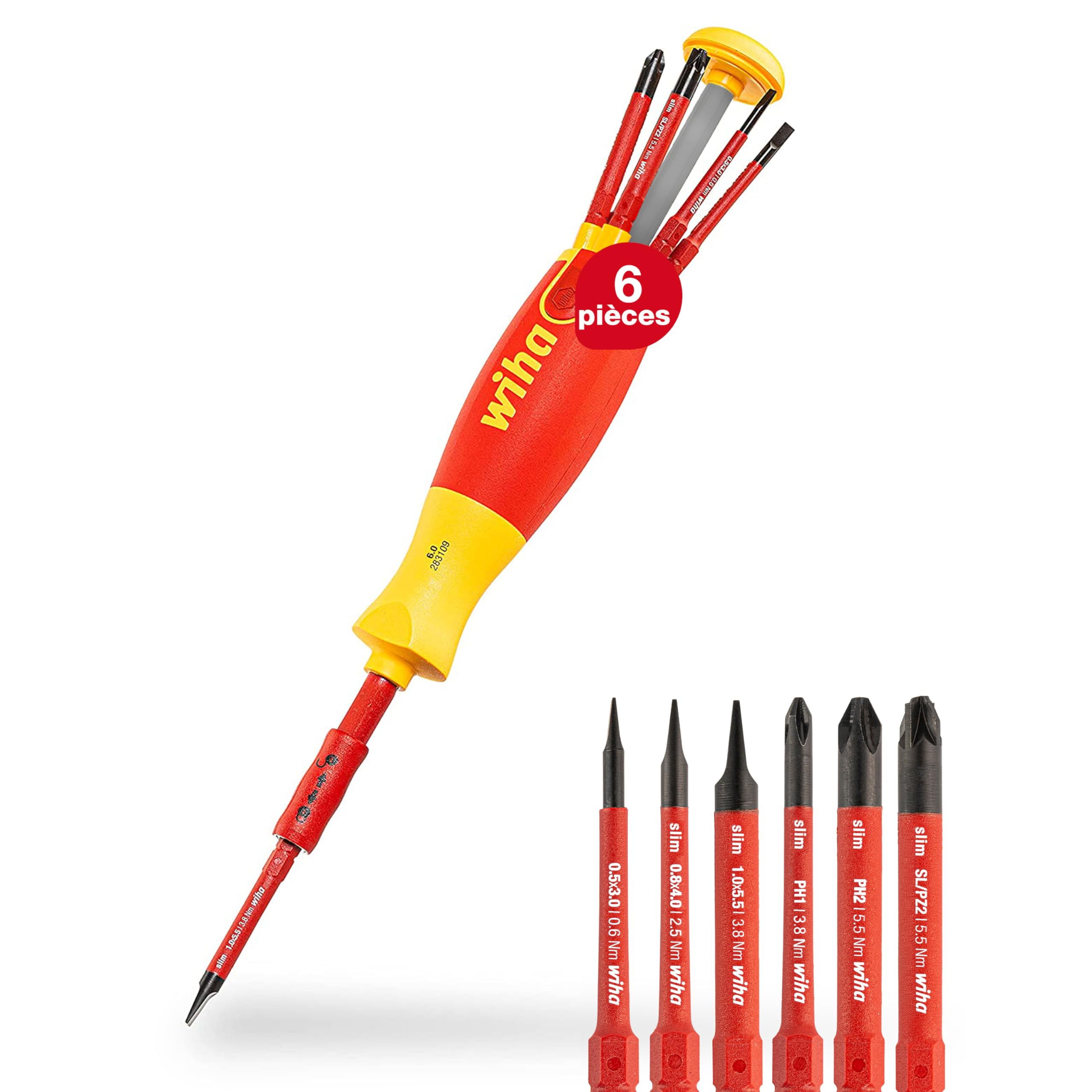 Wiha Destornillador con cargador LiftUp electric 2831-​09021 LiftUp electric; Schlitz, PH, SL/​PZ 6tlg