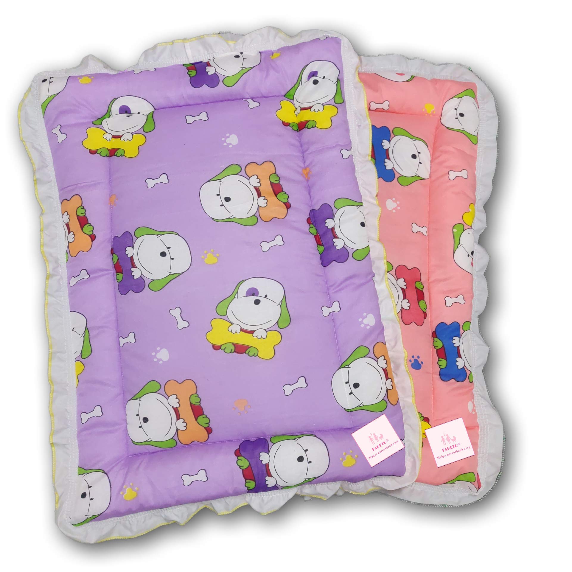 Fareto New Born Baby Gift Pack Of Baby Fril Bed(0-6 Months,Pi: Bone) (Pack Of 2),Multicolor-picture-20
