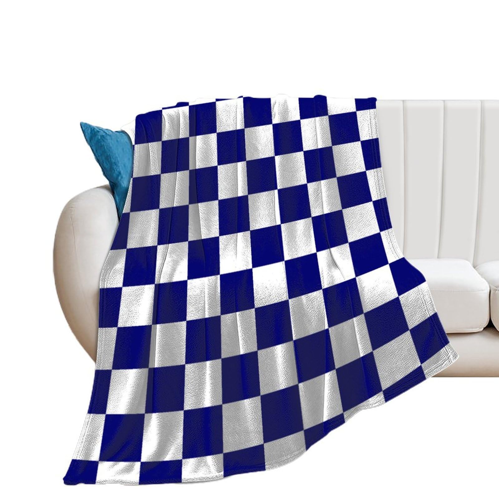 Checkered Pattern Throw Blankets Flannel Home Thermal Blanket Ultra Soft Cozy Air Conditioning Quilt Warm Living Room Throws All Ages