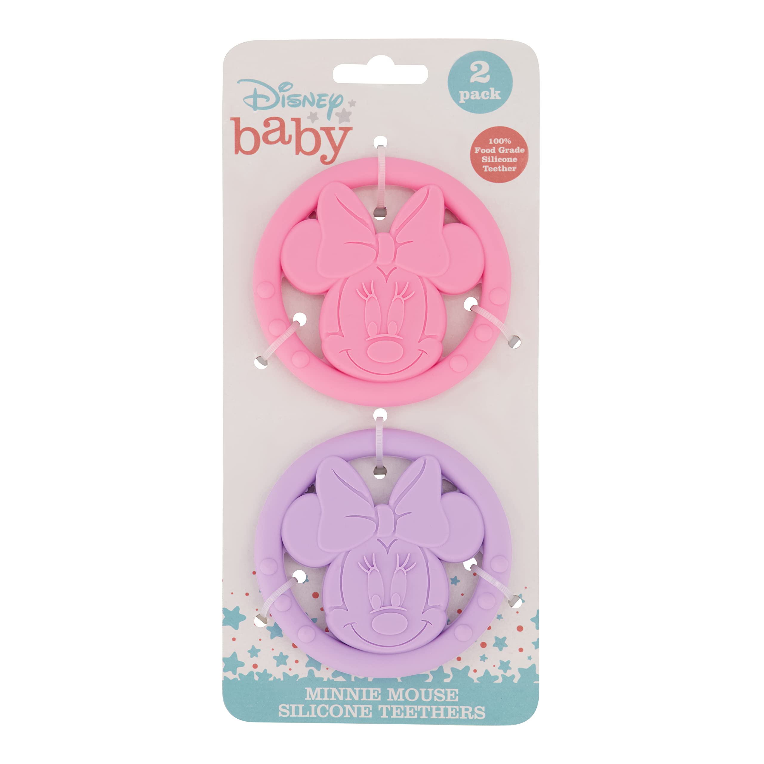 Cudlie Disney Silicone Teether Toy Set for Infants, Food Grade and BPA Free Teethers for Babies 6-12 Months, 2-Pack Teether Toys for Newborns
