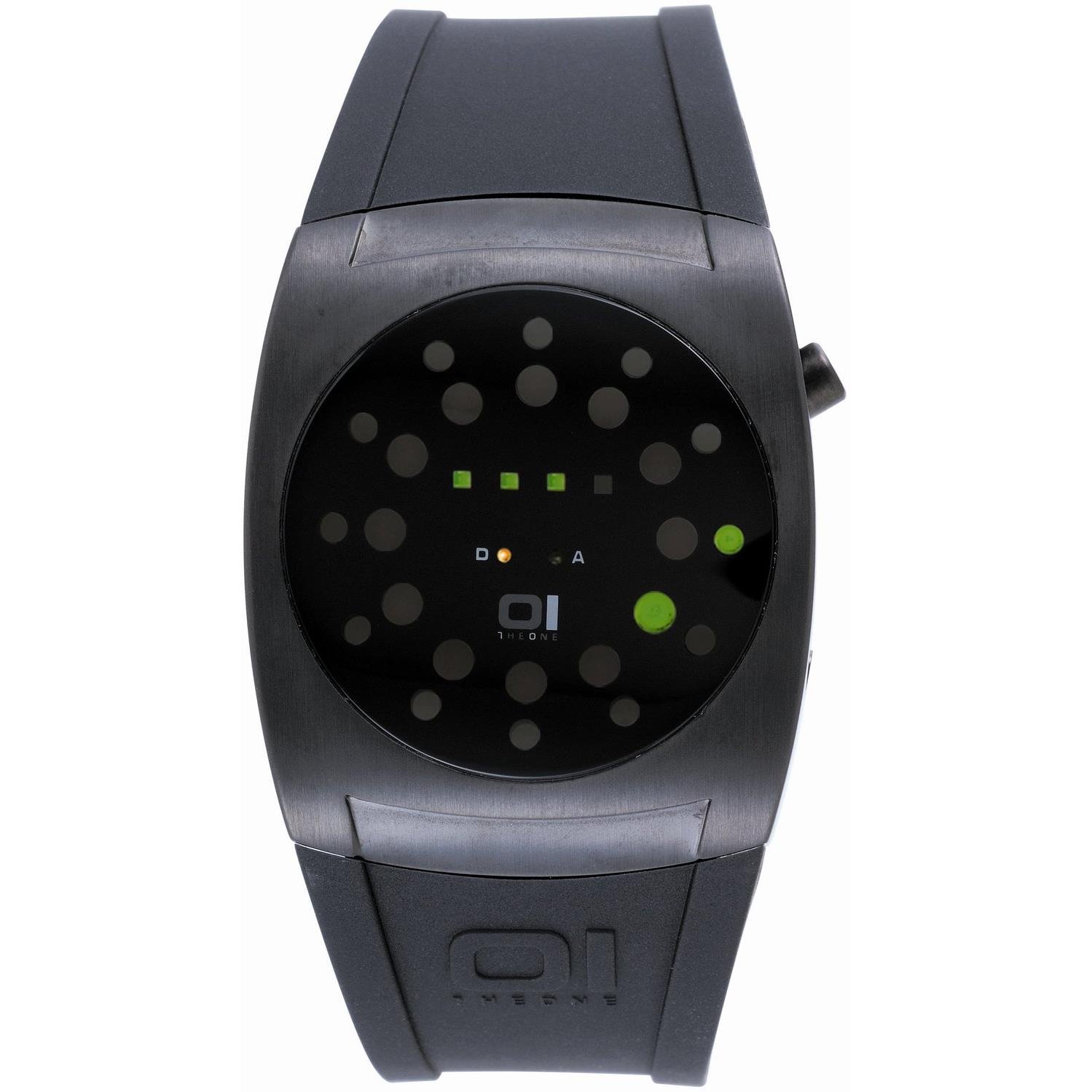 The One Lightmare L202G2 Orologio Da Uomo, Cassa Rettangolare Nera In Acciaio, Vetro Minerale, Indicazione Binaria