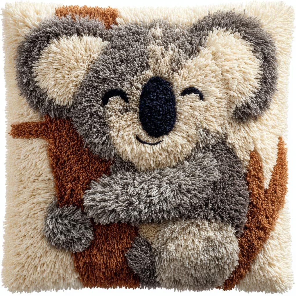 WallustrioaW DIY Latch Hook Kits 43x43cm,Koala Animals
