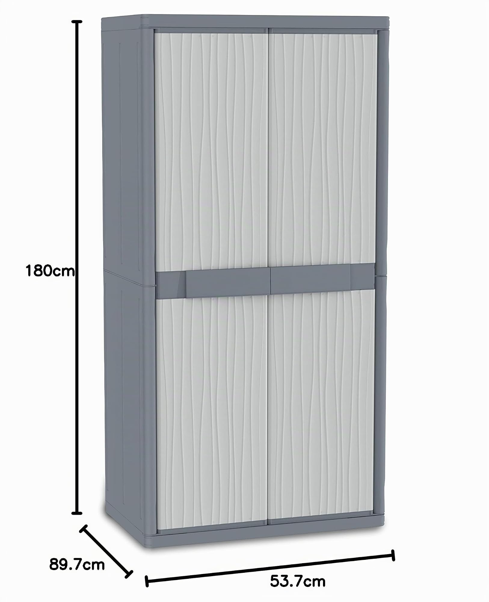Terry - Jumbo 2900 UW, Armoire d'Intérieur et d'Extérieur à 2 Portes, 4 Étagères Intérieures