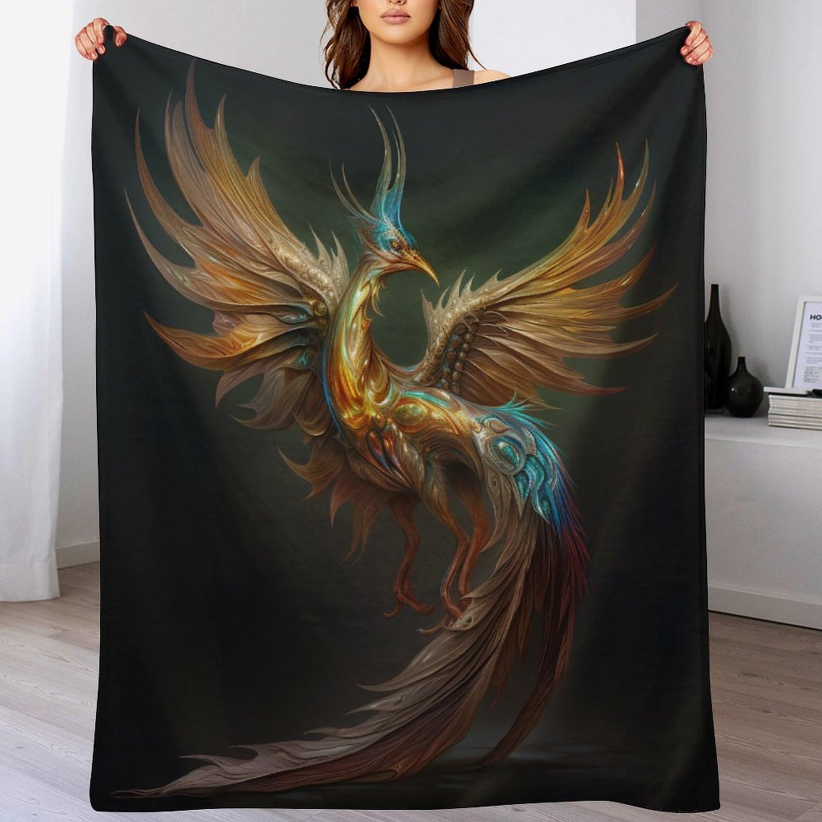 Couverture polaire phénix douce de 130x150cm pour réchauffer vos soirées sur le lit