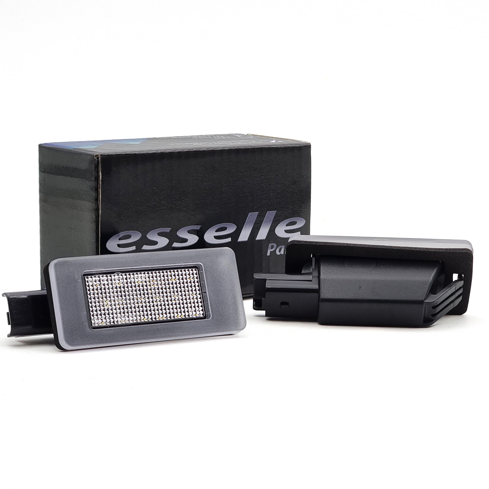 Placchette Luci Targa LED Compatibili con Peugeot, 2008, 207, 208, 3008 MK2, 301, 307, 308, 308 MK2, 508, 18 SMD CANBUS 6000K Bianco Ghiaccio Plug & Play