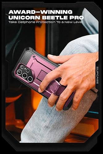 Miniatura 7 de SUPCASE Funda para Samsung Galaxy S22 Ultra con soporte, Unicorn Beetle Pro 2 marcos frontales Protector de pantalla integrado y clip para cinturón