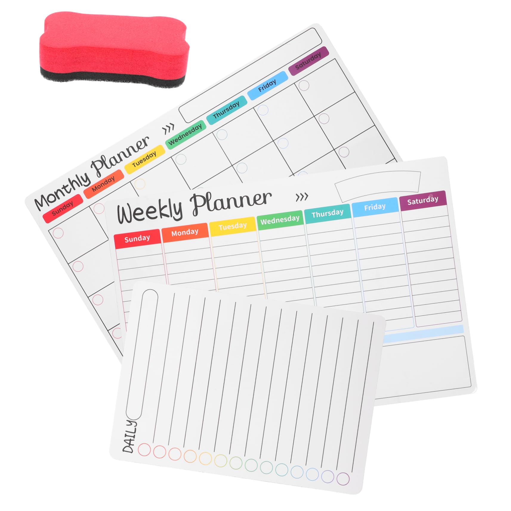 2sets Lavagna Magnetica Cancellabile Per Frigorifero Planner Settimanale e Mensile Organizzatore Di Appunti Lavagna Da Scrivania Facile Da Pulire e Riutilizzabile Con Accessori