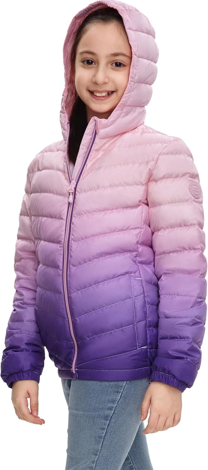 Rokka&Rolla Girls' Ultra Lightweight Packable Down Puffer Jacket Coat - Image 3