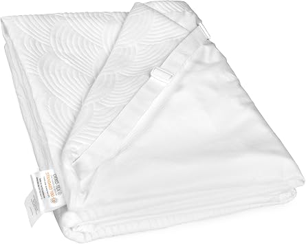 Zenzy 3" Twin XL Bamboo Mattress Topper Cover, Oeko-TEX Certified, Ultra-Soft Zippered Topper Protector with Adjustable Straps, Washable Cover Only