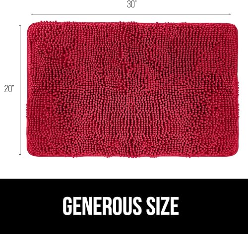 Vista 514 de Gorilla Grip - Tapete de baño de 30” x 20”, de felpilla gruesa, suave y absorbente, secado rápido, de microfibra, con reverso de caucho, para piso
