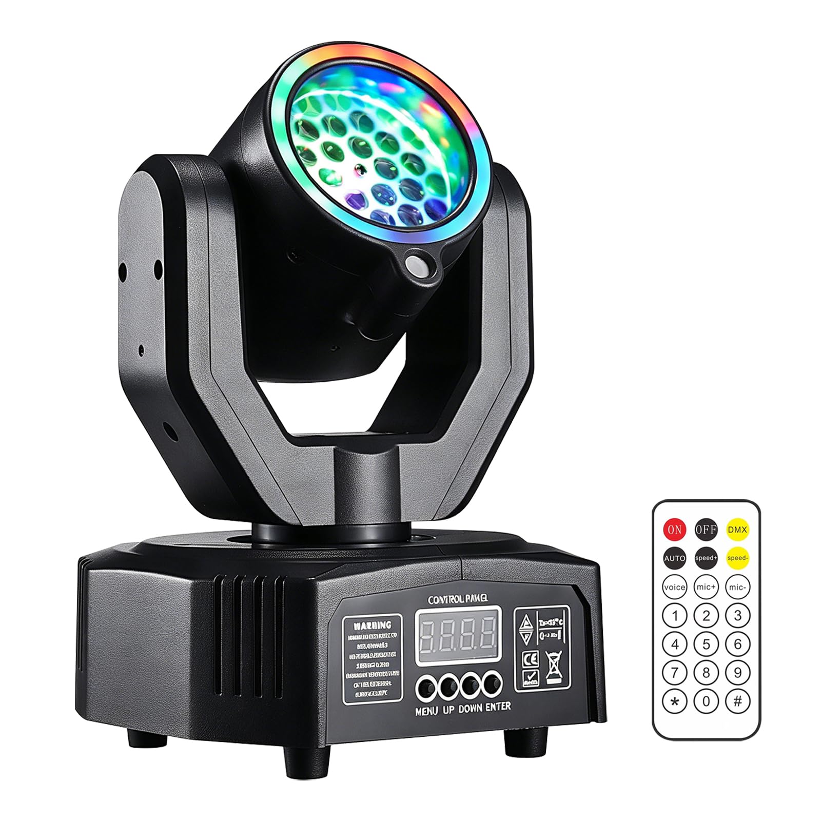 30W Mini LED Moving Head Beam Scheinwerfer RGBW, Discolicht mit Gobo & Sternenhimmel Effekt, DMX512 Soundaktiv, Stroboskop mit Fernbedienung für DJ, Partys, Bars, KTV, Hochzeiten & Bühnen