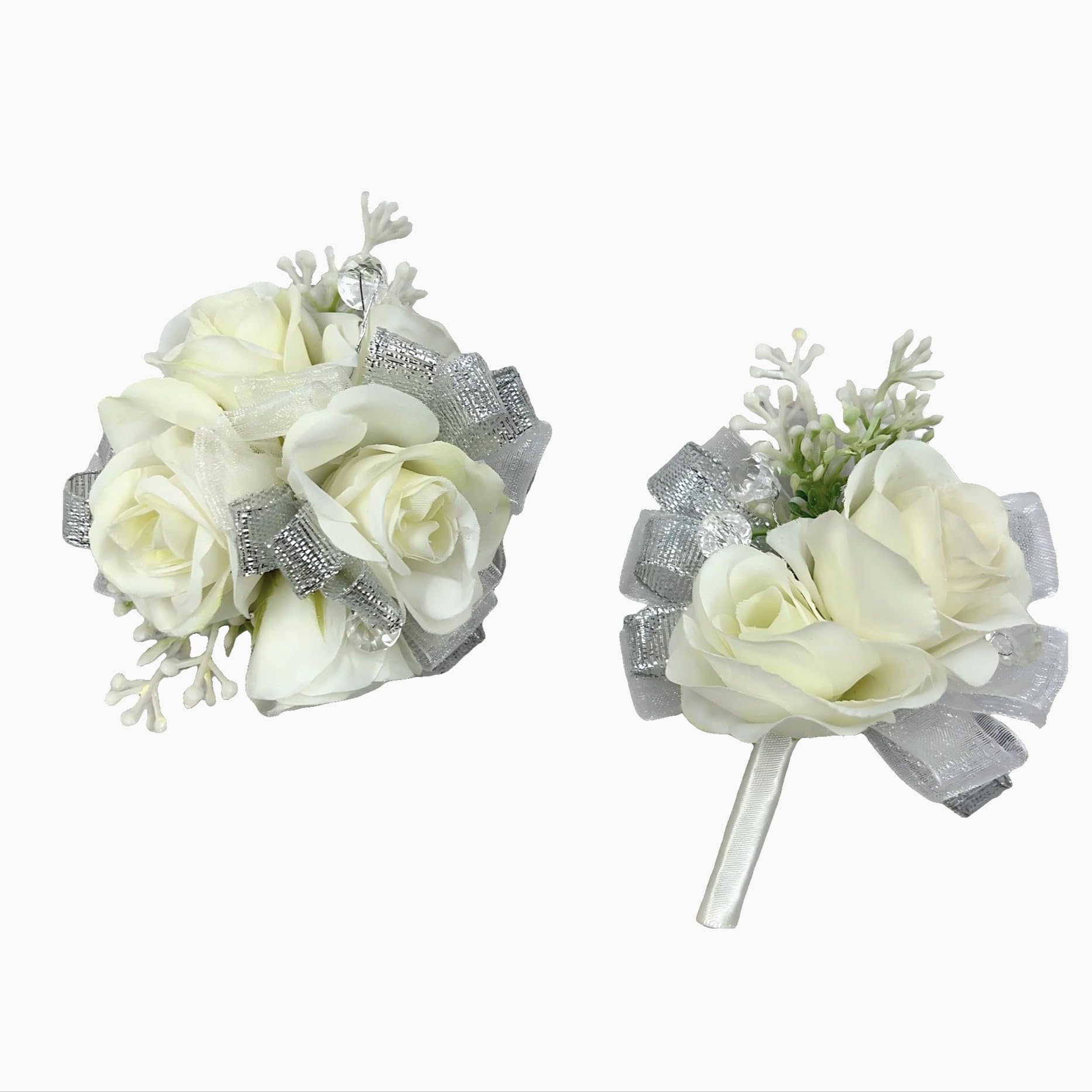 HXSCOO Fiori Artificiali Blu Rosa Corpetto Accessori for Lo Sposo Damigella d'Onore Fiore all'occhiello Sposa Decorazione for Matrimoni (Color : 02 Boutonniere