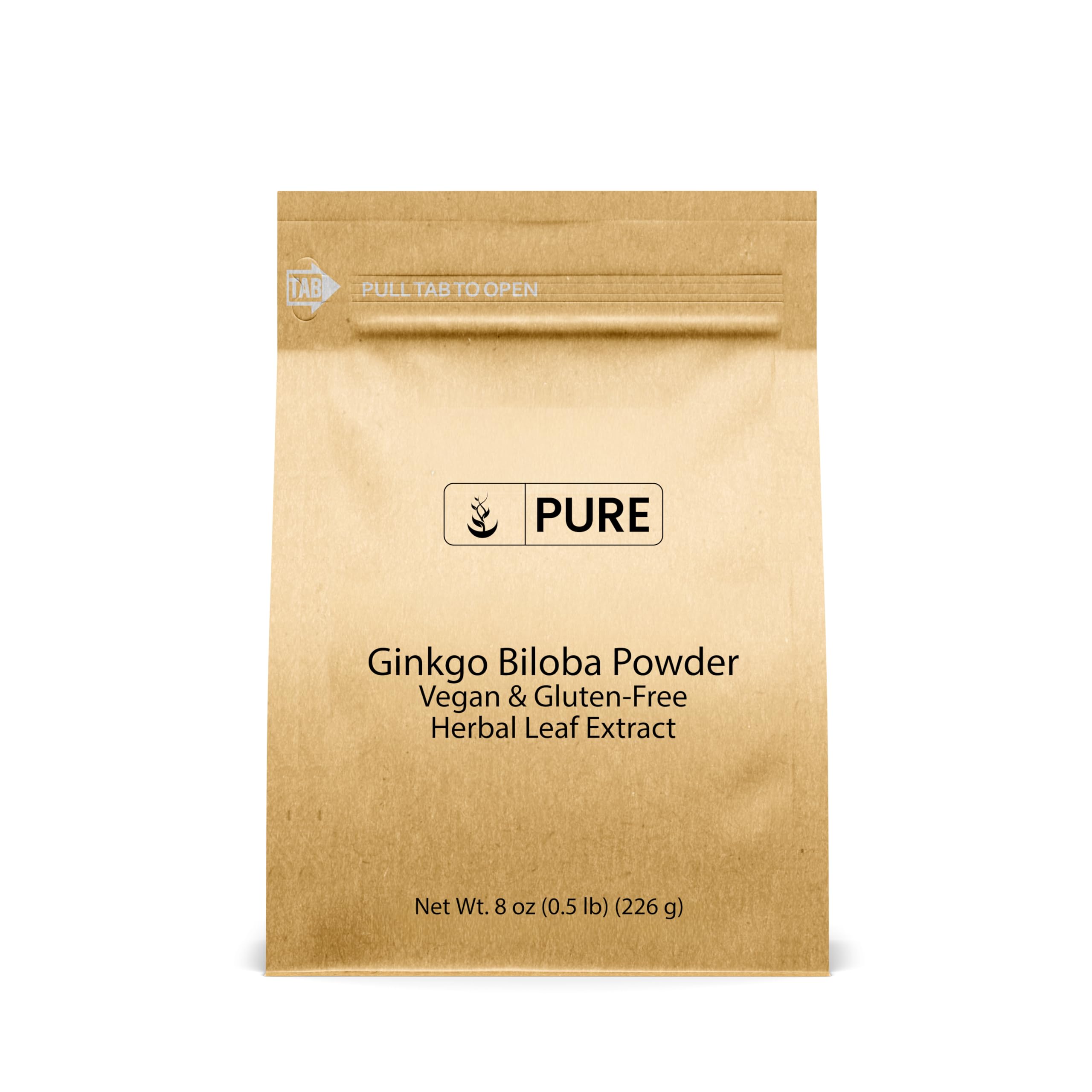 Ginkgo Biloba Powder (240ml) by, 100% Natural, Improved Memory & Concentration, Better Blood Flow & Circulation, Antioxidant (240ml)