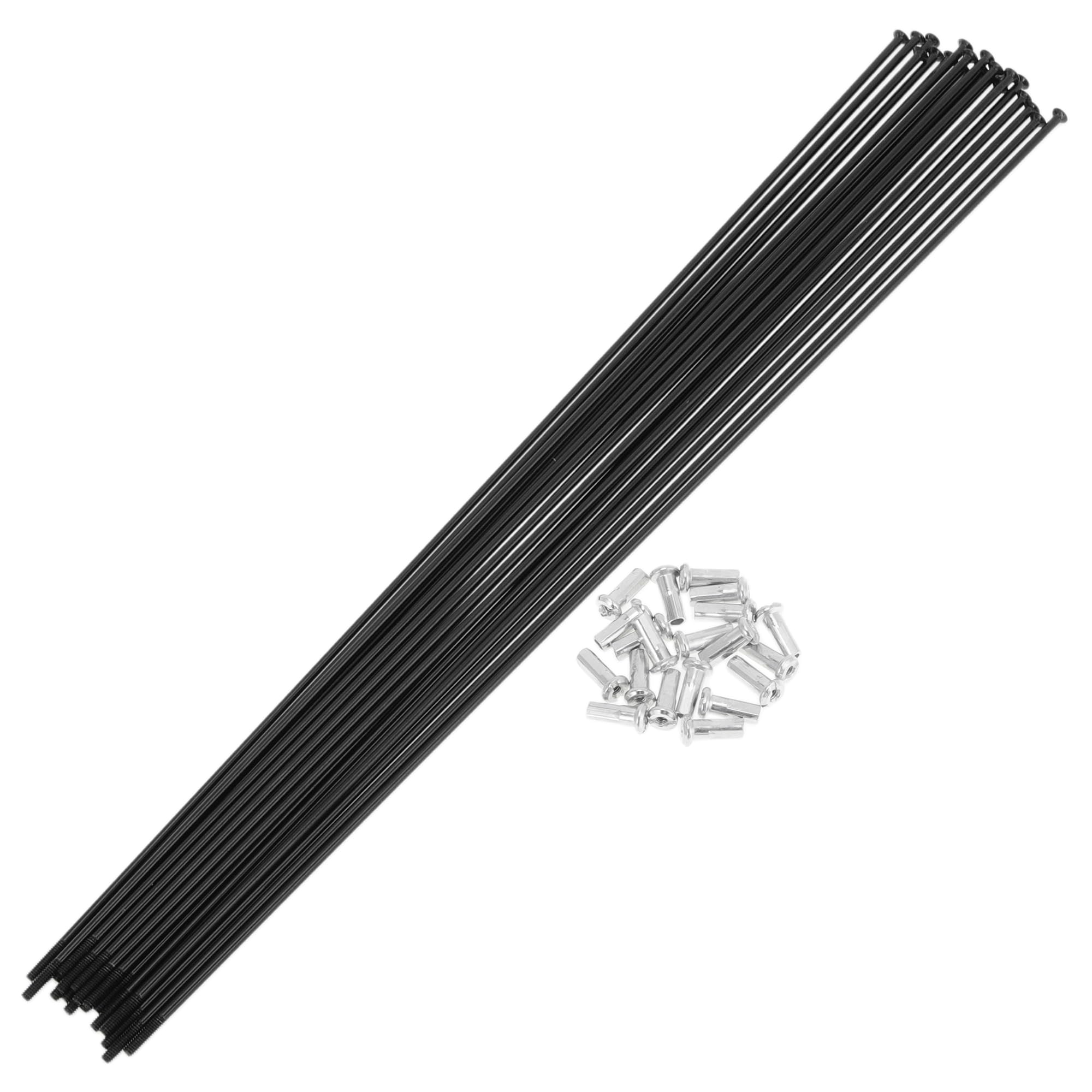 INFINAUTO 20 Set 14G Straight Pull Bicycle Spokes 273mm Straight Pull Bike Wheel Spokes Carbon Steel Black