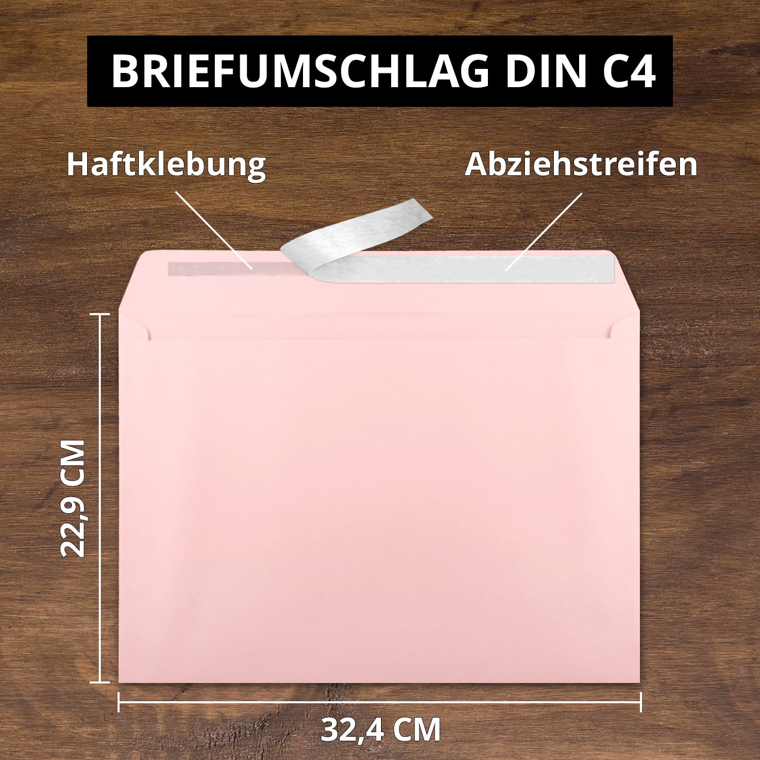 10 Buste DIN C4 Rosa Antico - 22.9x32.4 Cm, Con Chiusura Adesiva, Per Documenti A4, Senza Finestra - Foto 11