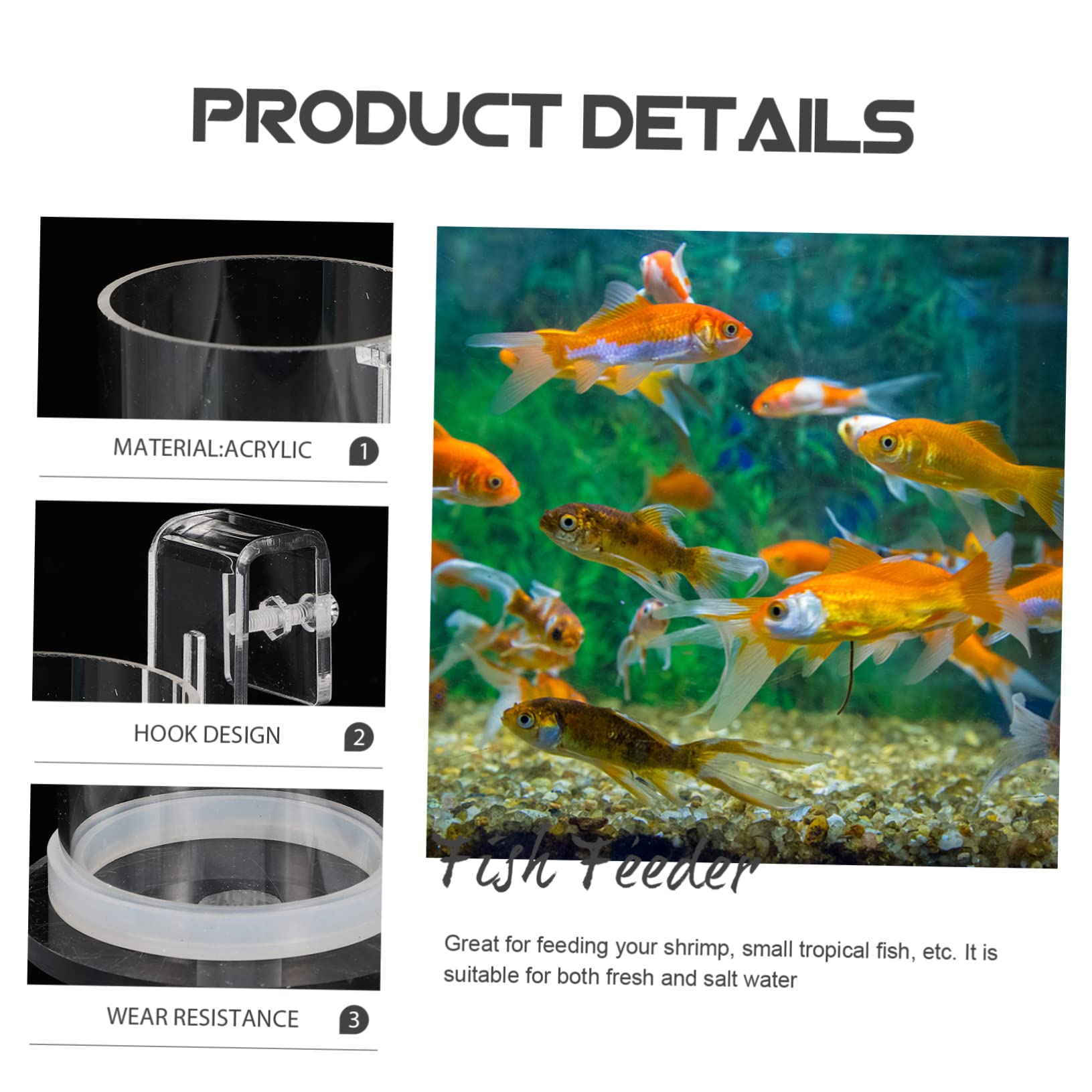 DOITOOL 4piezas Anillo Alimentación para Peces De Acuario Accesorio Ligero De Acrílico Diseño para Comida Flotante para Peces Tropicales y Camarones Compatible Agua Dulce y Salada