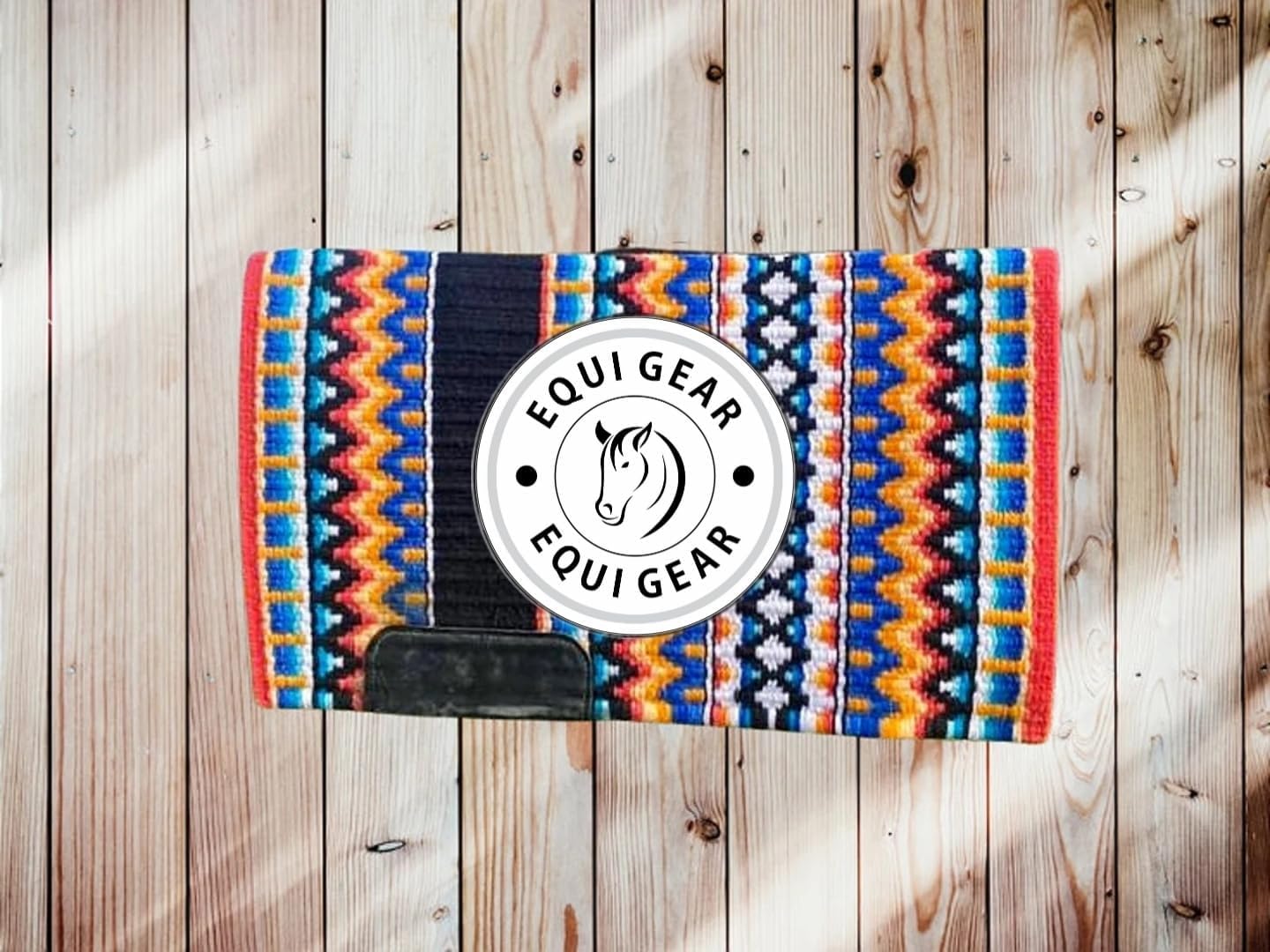 EQUIGEAR Western Show Horse Saddle Blanket New Zealand Wool Western Design Handmade Saddle Blanket Top Wool Pad Sensor Flex (Customization Available) QA387 (36x40)