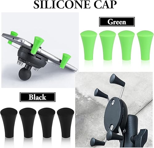 Miniatura 6 de 12 piezas de repuesto de puntas de silicona con tapa de goma, compatible con RAM, accesorio duradero de motocicleta para agarre seguro del
