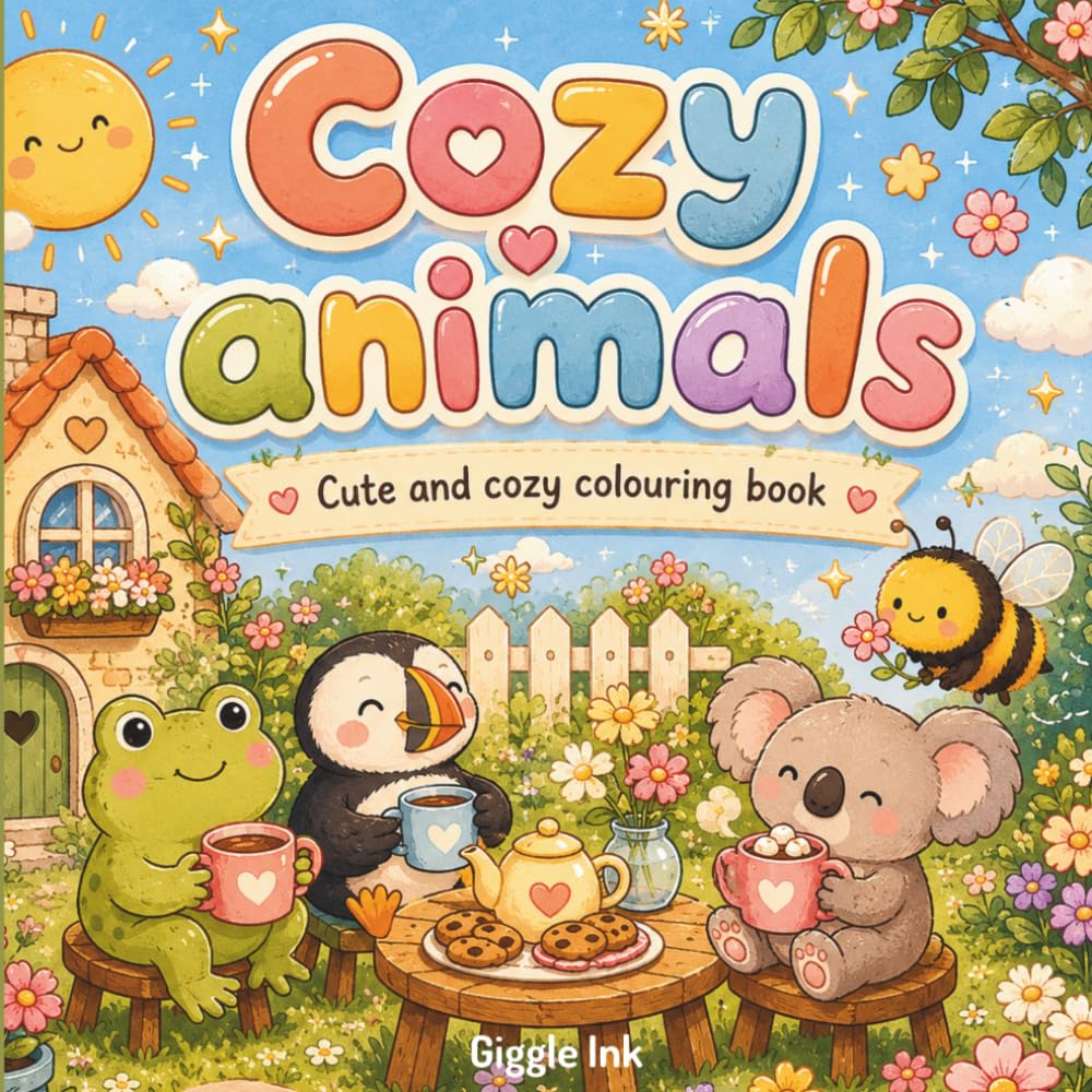 Cozy Animals: A Cute and Comfy Animal Coloring Book
