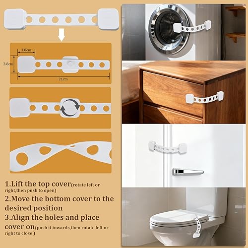 Miniatura 5 de Kit de 50 paquetes a prueba de bebés, cerraduras de seguridad, protectores de esquina, protector de dedos de puerta, cubiertas de tomacorrientes,