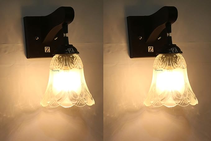 ONECYA ROYAL FANCY Round Wooden Wall Light/Wall Hanging Lamp for Bedroom, Pendant Light Indoor and Outdoor Electric (Pack of 2) Downcya055