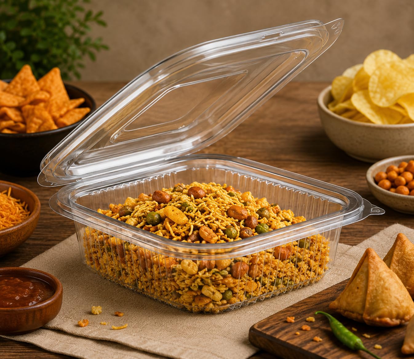 HOT BARGAINS 200 x 250ml Reusable Clear Food Containers with Hinged Lid | Takeaway Containers, Re-usable, Freezer Safe, Stackable for Brownies, Cake Slices & Dessert Portions (200, 250, Milliliters)