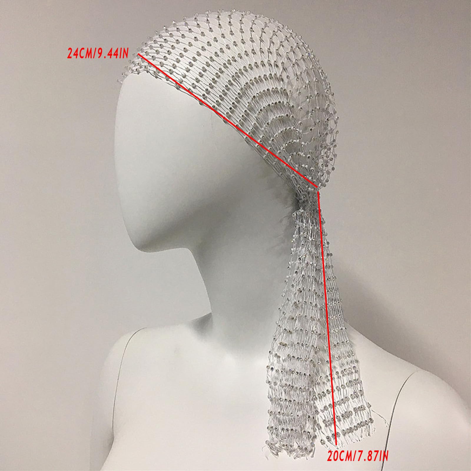 Fascia Elastica Per Capelli Con Rete E Strass – Copricapo Scintillante Per Discoteca, Feste, Matrimoni (Nero/Oro/Argento)