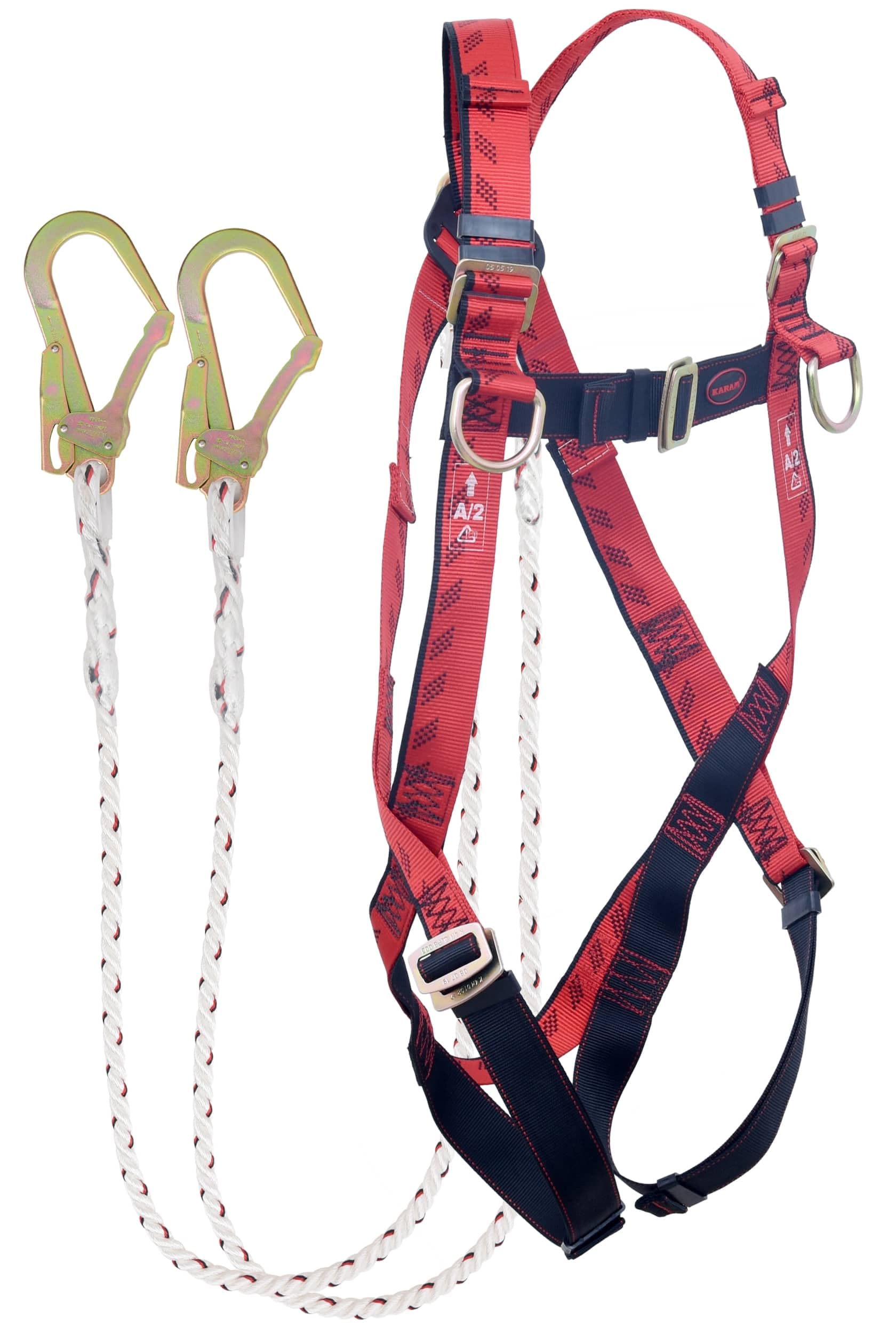 Karam Full Body Safety Harness (Class L) for Basic Fall Arrest with Double Lanyard & Scaffolding Hook | Construction Harness & Fall Protection | PN18(PN206D)(000_131)(2.0M) (B0CCJ4QJ25) Amazon Price History, Amazon Price Tracker