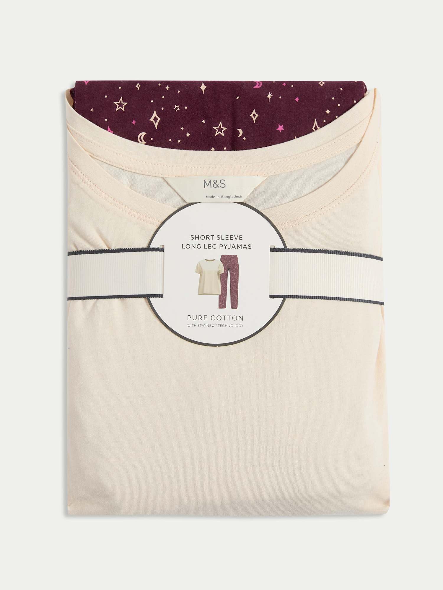Marks & Spencer Donna Set Pigiama Stampato Ricco di Cotone – vestibilità Regolare – Vita Elasticizzata