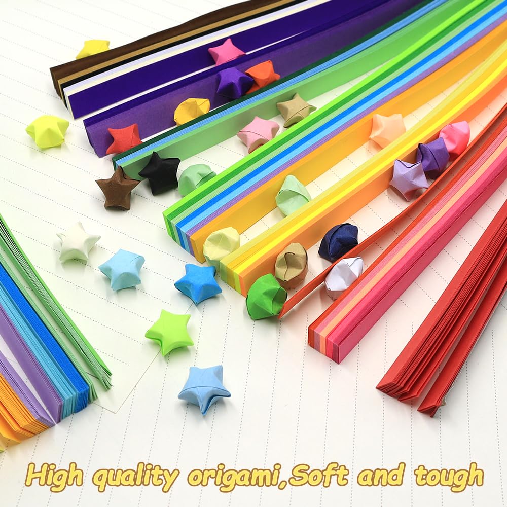 Tiras de papel origami arcoíris 27 colores 4 paquetes manualidades DIY