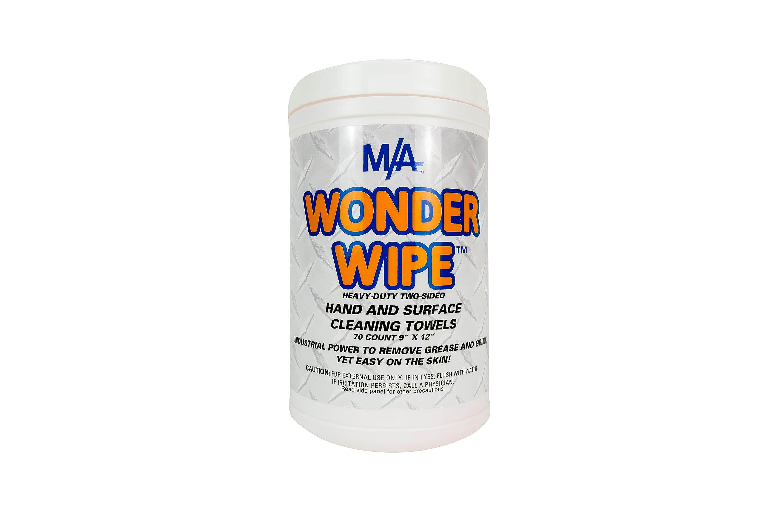 M/A Wonder Wipe - Industrial Strength Hand & Surface Towels - Cleans Grease, Grime, Oil - Mechanic's Wipes (70 ct tub)