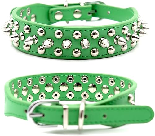 Vista 84 de Collar de perro y gato con pinchos pequeños y medianos para perros pequeños y medianos, collares ajustables con tachuelas para cachorros, collar