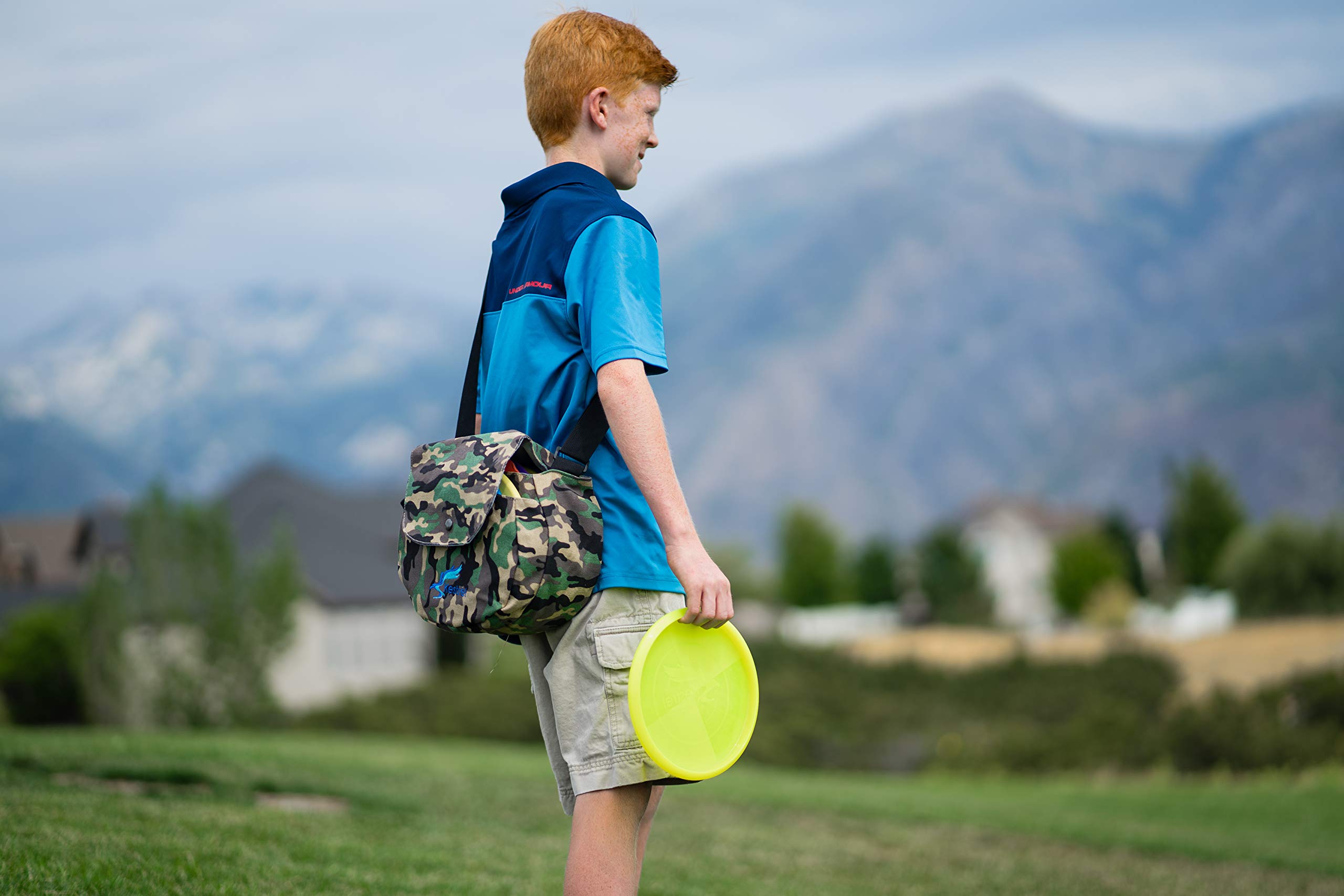 Kestrel Disc Golf bag | Fits 12 dischi + bottiglia | dischi giocatori di golf per principianti e avanzati | estremamente resistente tela | frisbee Disc Golf set borsa | sacca da golf, Red