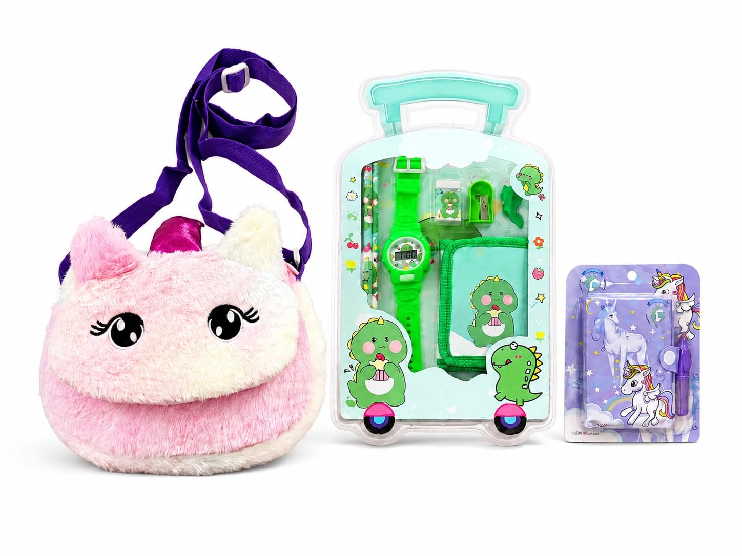 Rakhi Gift Combo for Girls | Plush Sling Bag + Kids Watch & Wallet Stationery Set + Diary & Pen Set | Birthday Return Gift | Raksha Bandhan Gift Hamper-image-10