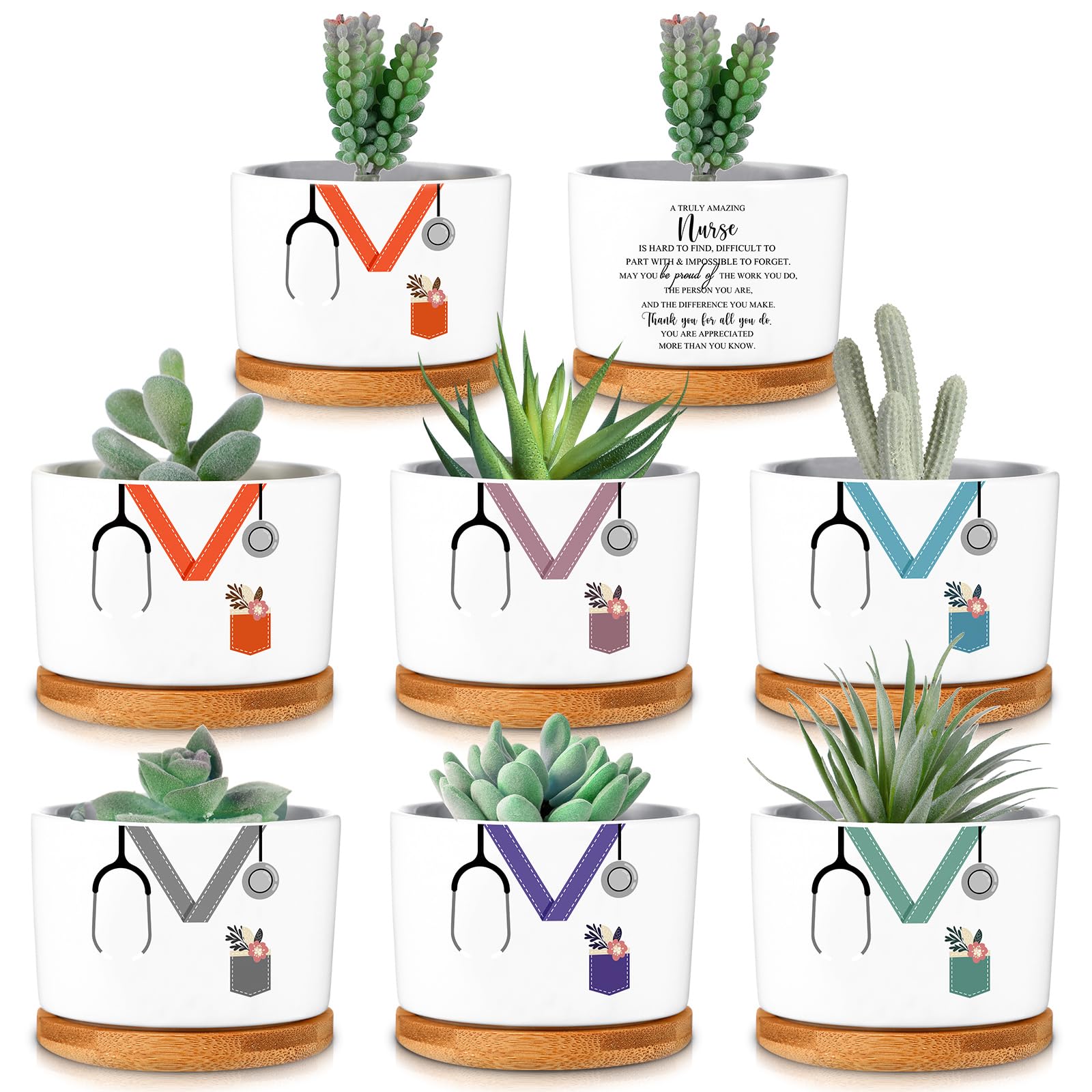 Amazon.com: Tiangrid Nurse Appreciation Gifts for Women Mini Succulent Pots  Nursing Assistant Ceramic Plant Pots Decor Thank You Gifts for CNA Nicu RN  Nursing Student Graduation(6 Pcs) : Patio, Lawn & Garden