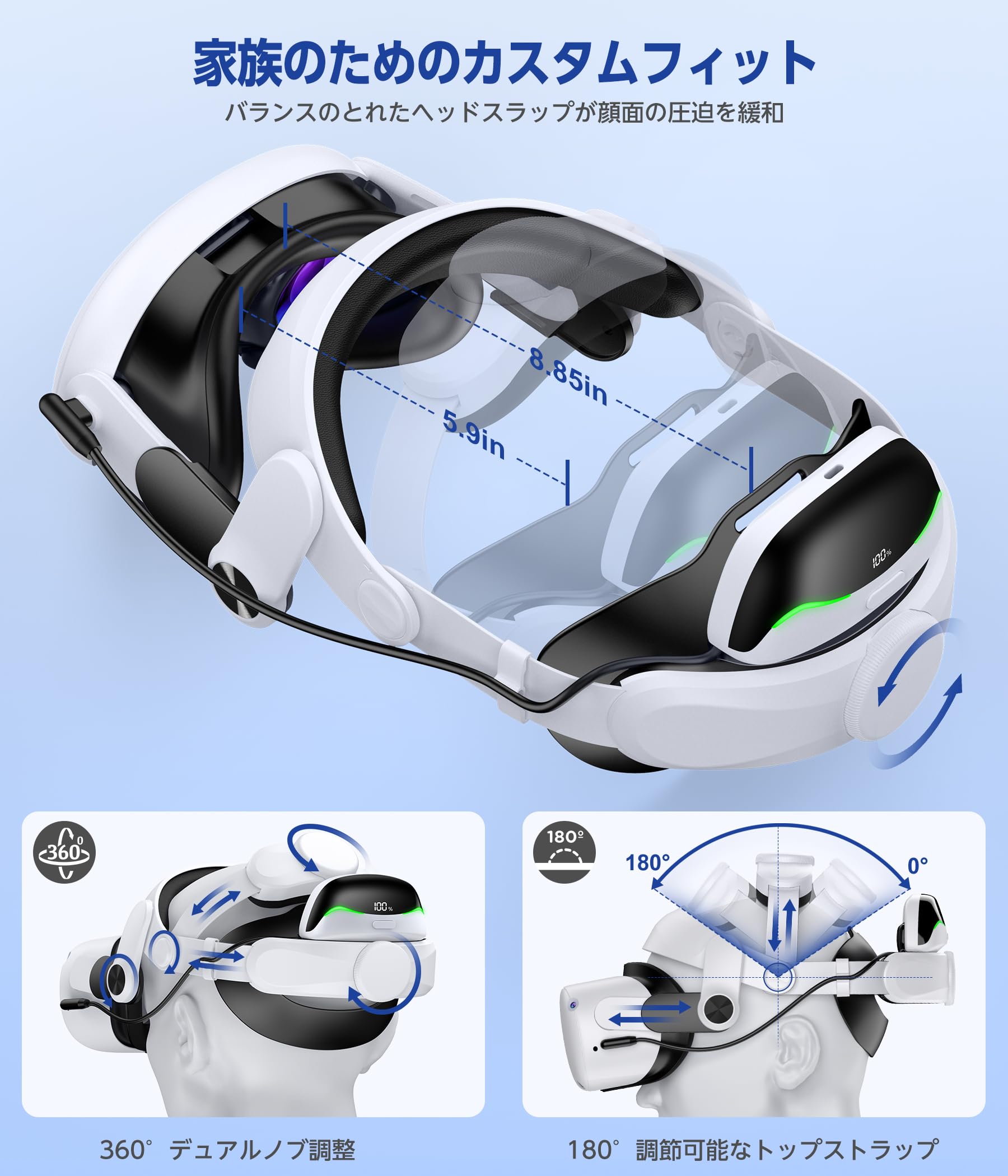 Amazon.co.jp: Elekasumi Quest 3S/Quest 3/Quest 2用ヘッドストラップ