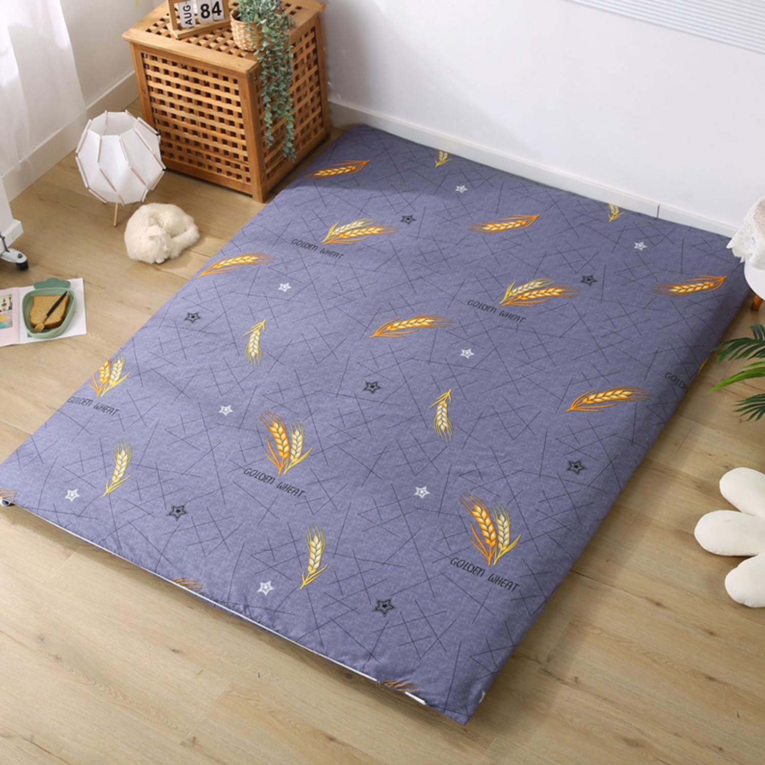LDLCYCN ,A,120x200cm/47 * 79in, Cotton Futon Mattress Cover Zippered Traditional Japanese Floor Mat Cover