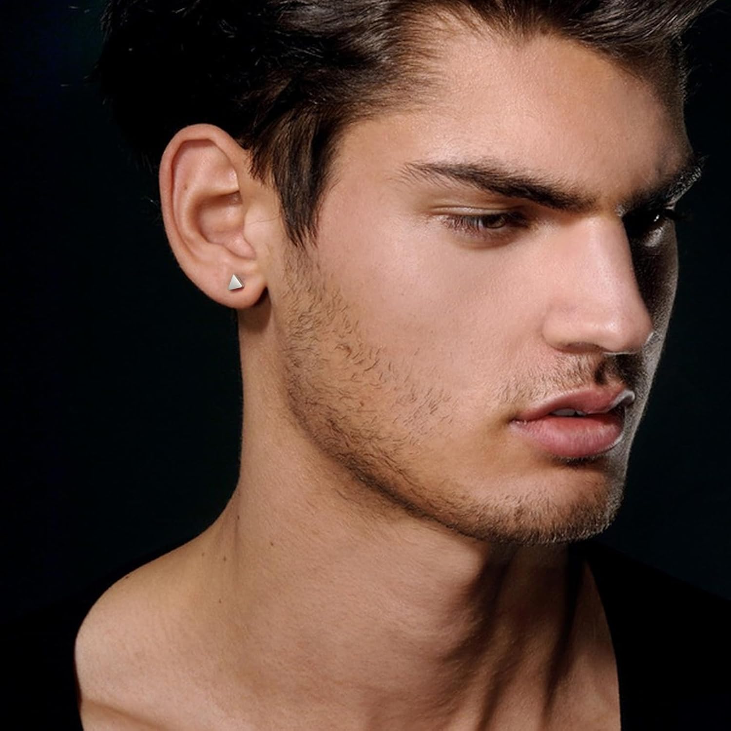 TGNEL Pure Titanium Earrings Studs Nickel-Free Hypoallergenic Earrings for Sensitive Ears, Dainty Hexagon/Triangle/Square/Rectangle Geometric Stud Earrings for Women Men - Image 3