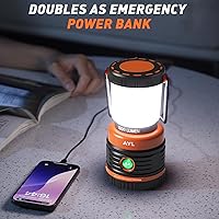 Vista 5 de Linterna LED para campamento recargable, 1800 lúmenes, 4 modos de luz, banco de energía de 4400 mAh, impermeable IP44, linterna perfecta
