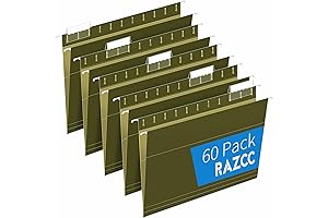Hanging File Folders Green: RAZCC MEGA 60 Pack Hanging File Pocket Folders (Green)